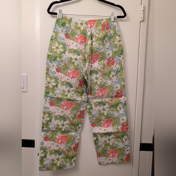 NWOT Reformation Pinegrove Highrise Crop Linen Pants Floral Print Size 6P - Picture 5 of 6